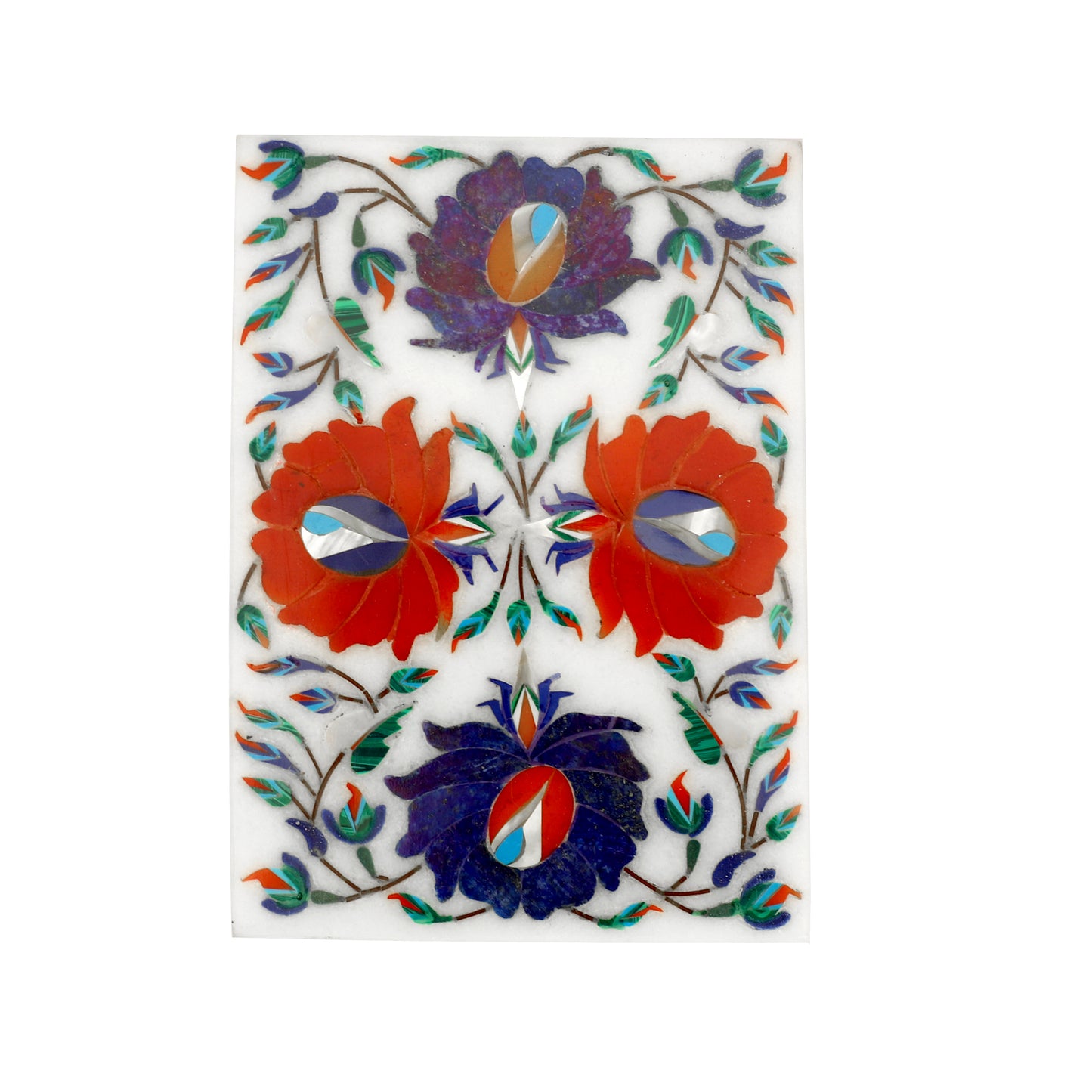 Marble Rectangular Box - Rose Design