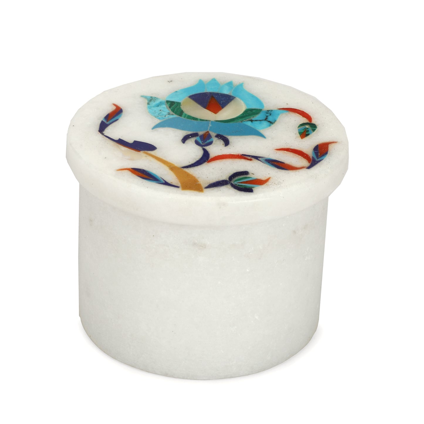 Marble Round Box - Rose Design