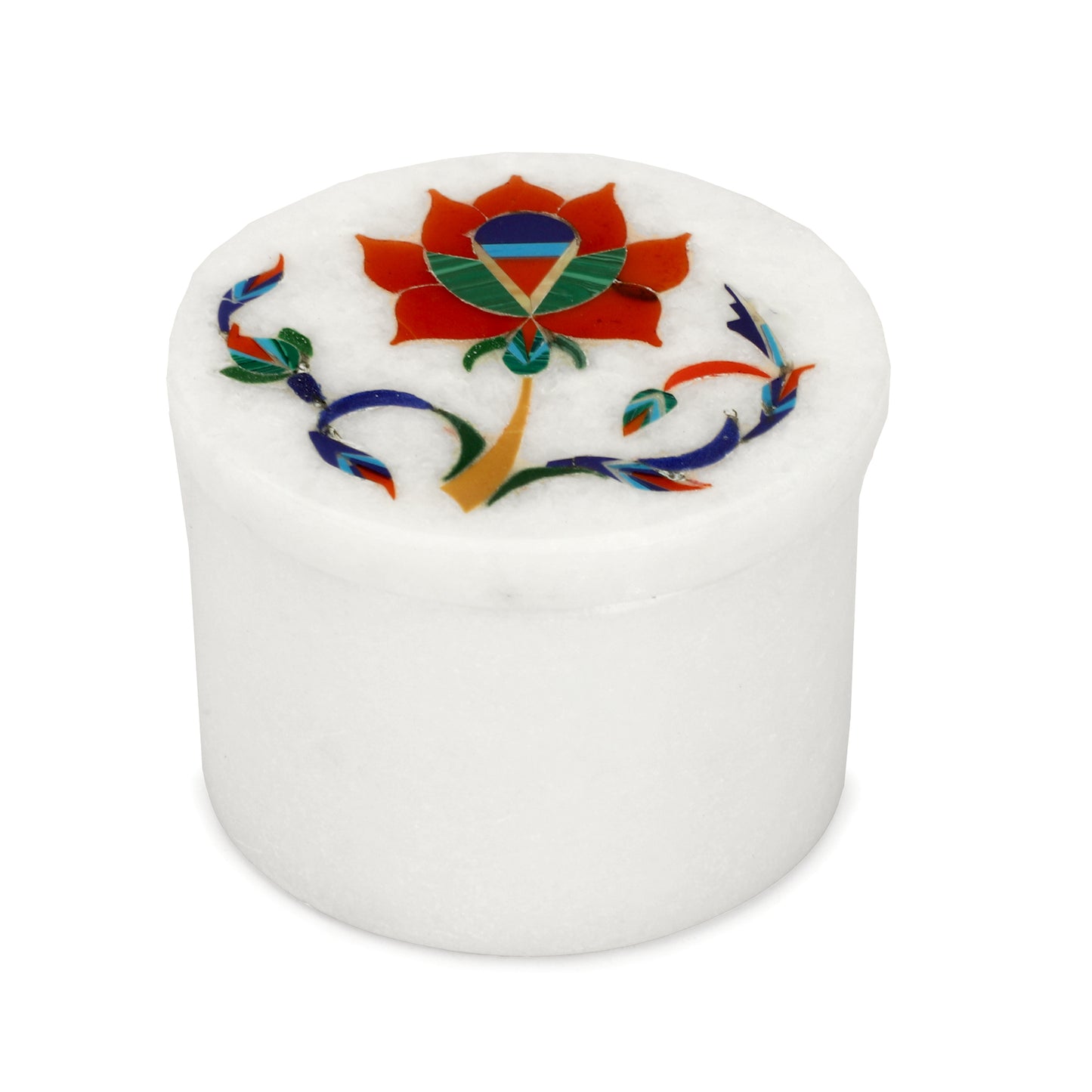 Marble Round Box - Rose Design