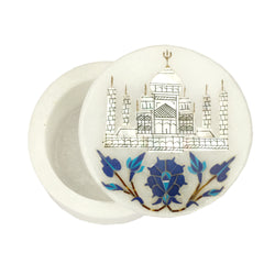 Marble Round Box - Taj Mahal Design