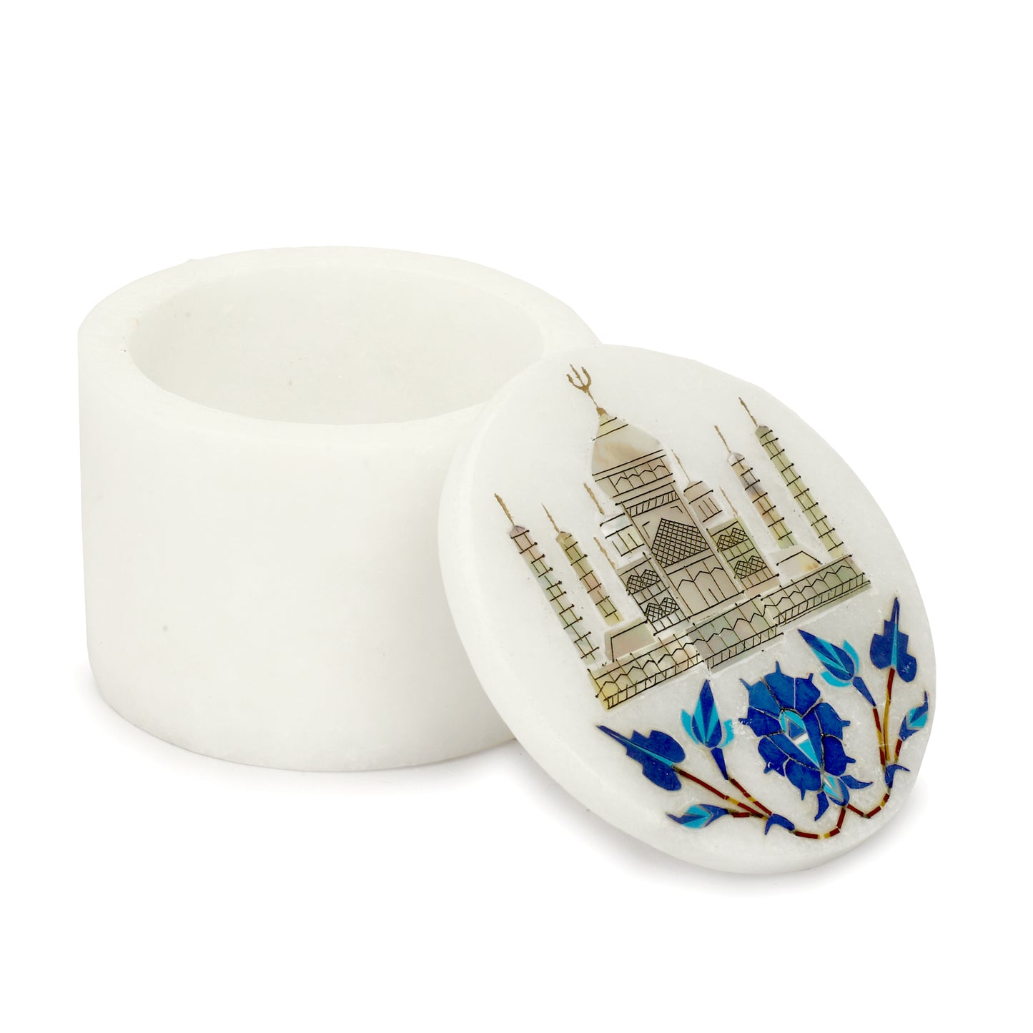 Marble Round Box - Taj Mahal Design