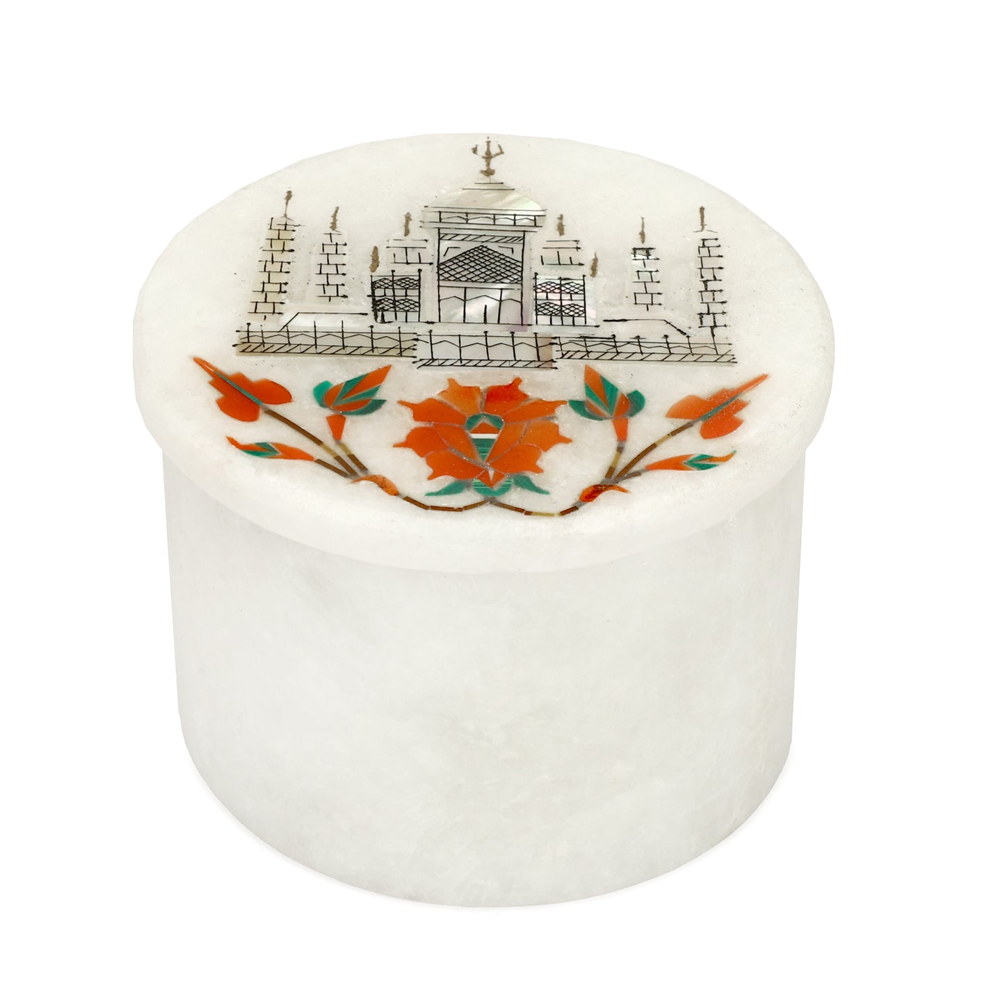 Marble Round Box - Taj Mahal Design
