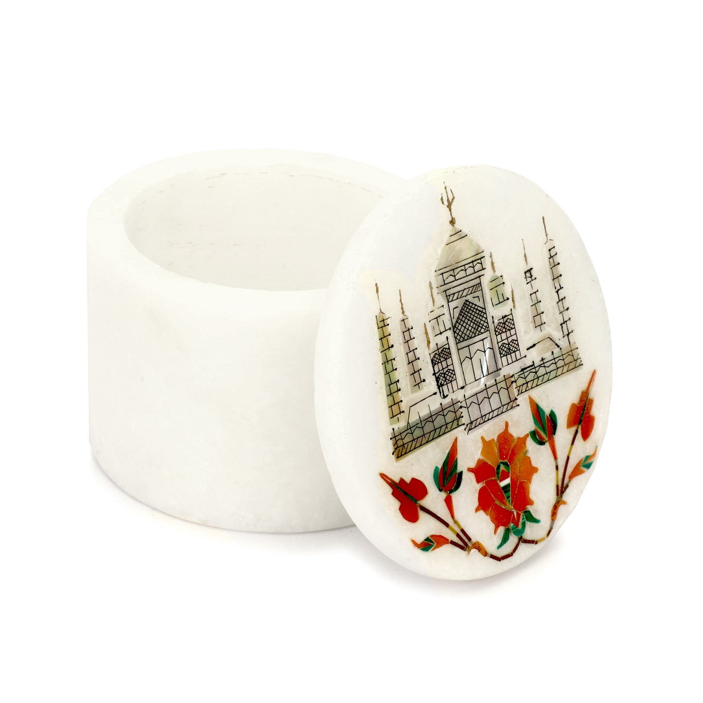 Marble Round Box - Taj Mahal Design