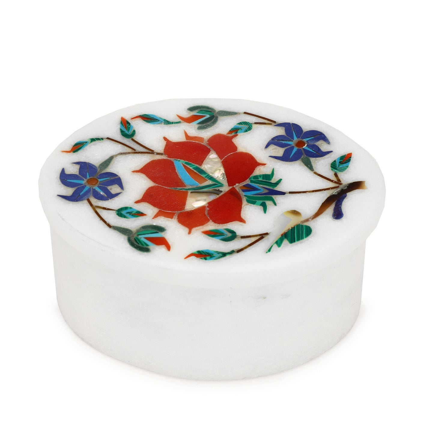 Marble Oval Box -Rose Design