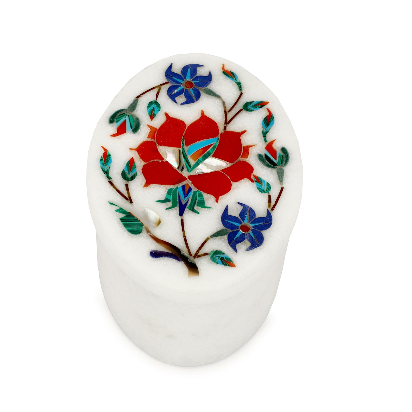 Marble Oval Box -Rose Design