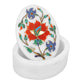 Marble Oval Box -Rose Design
