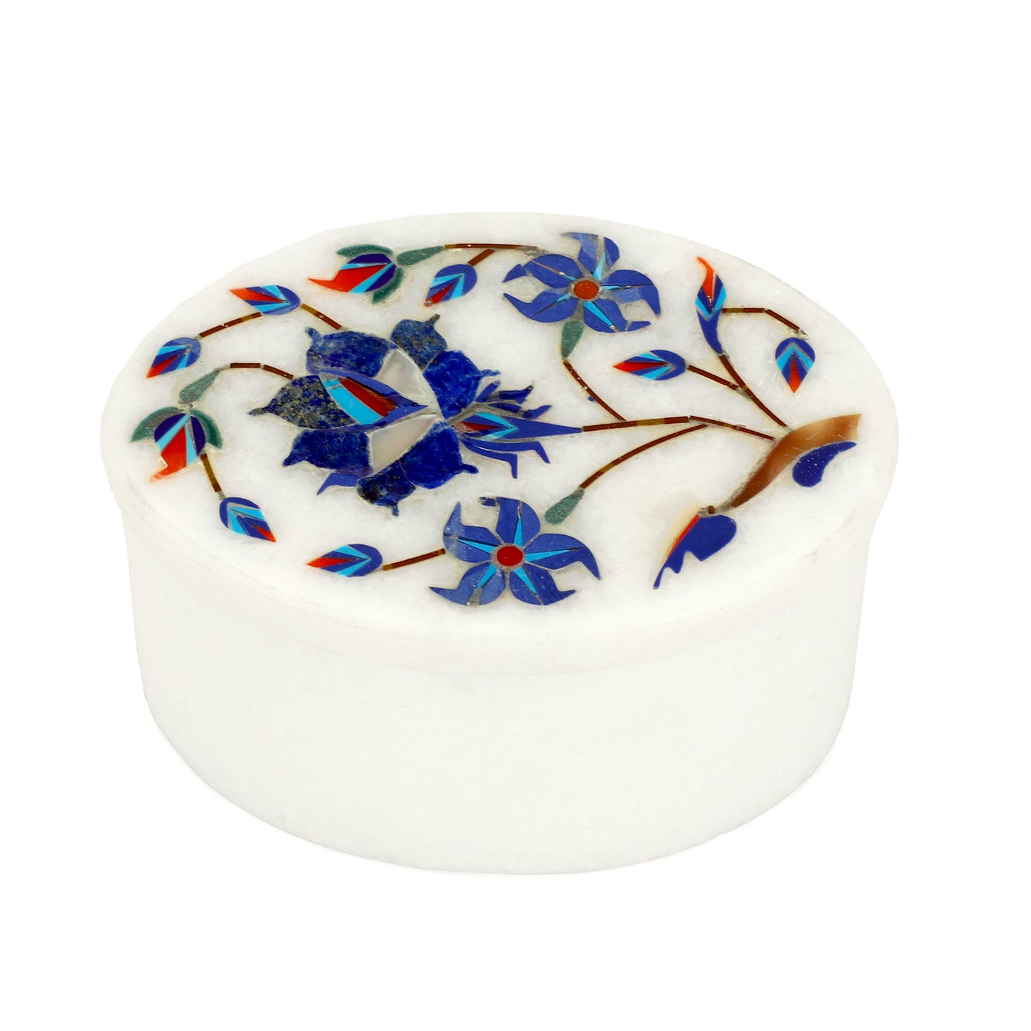 Marble Oval Box -Rose Design