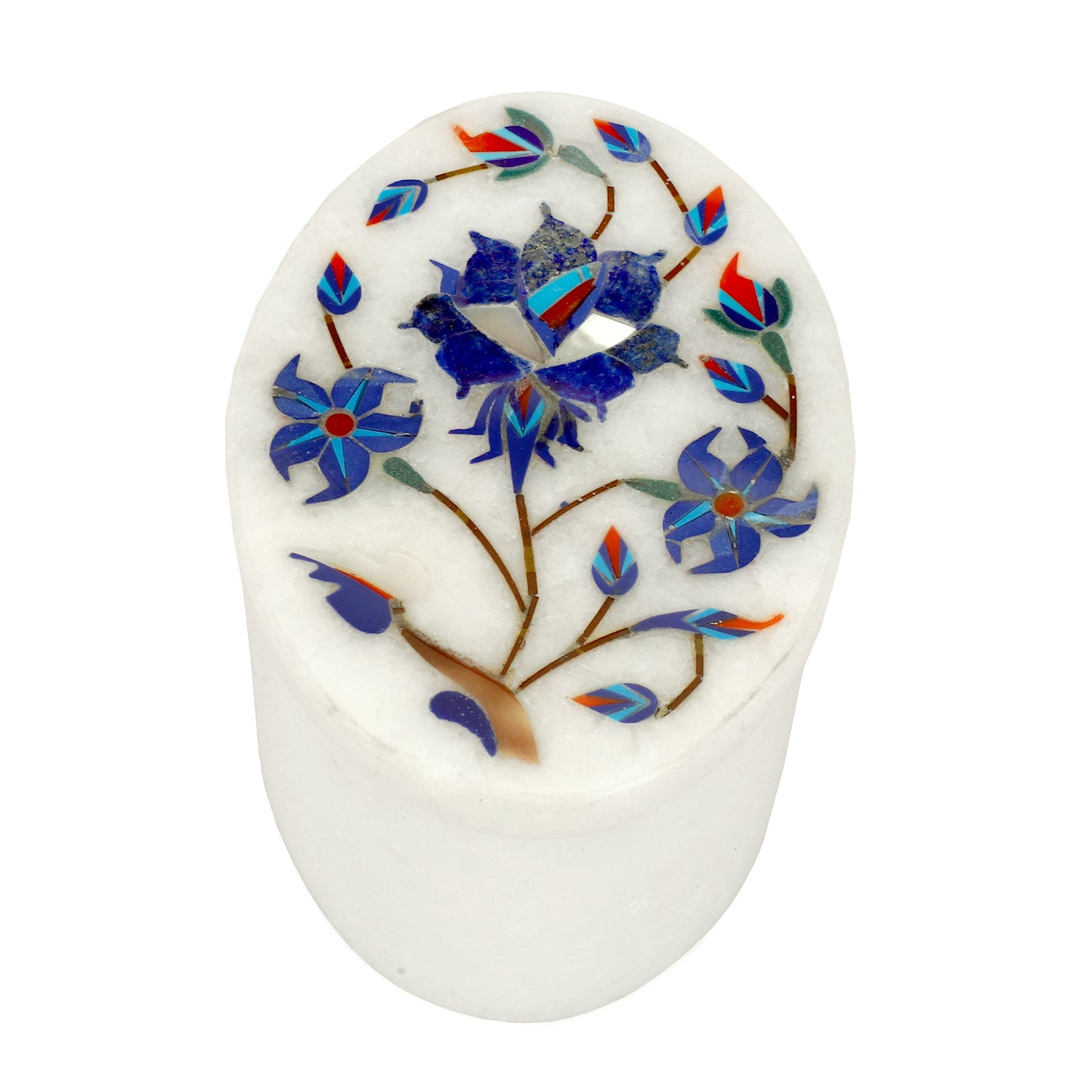 Marble Oval Box -Rose Design