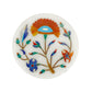 Marble Round Box Filigree Work - Sunflower Design