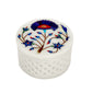 Marble Round Box Filigree Work - Sunflower Design