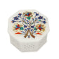 Marble Octagon Box Filigree Work - Rose Design