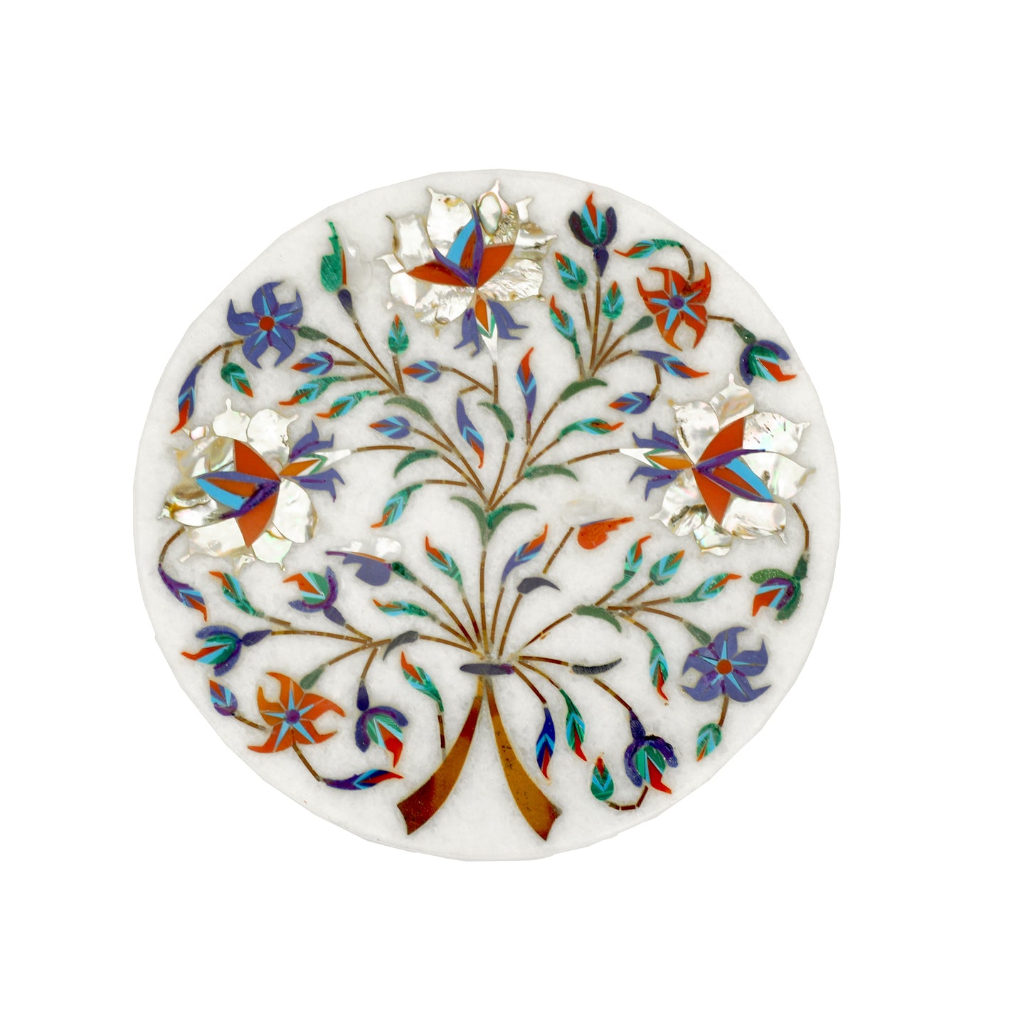 Marble Round Box - Rose Design