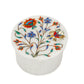 Marble Round Box Two Flower - Rose Design