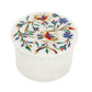 Marble Round Box Two Flower - Rose Design