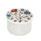 Marble Round Box Two Flower - Rose Design