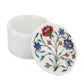 Marble Round Box Two Flower - Rose Design