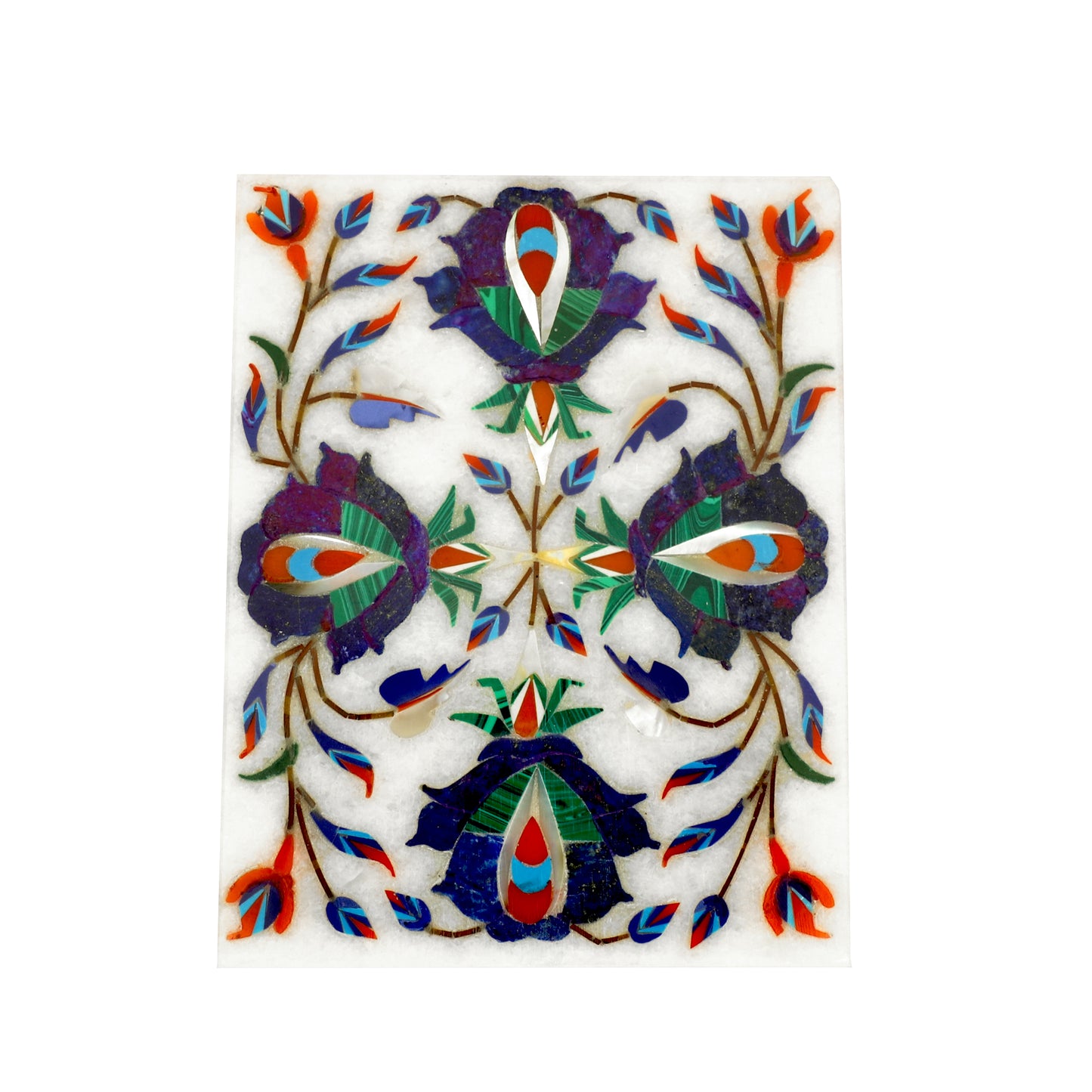 Marble Rectangular Box - Rose Design