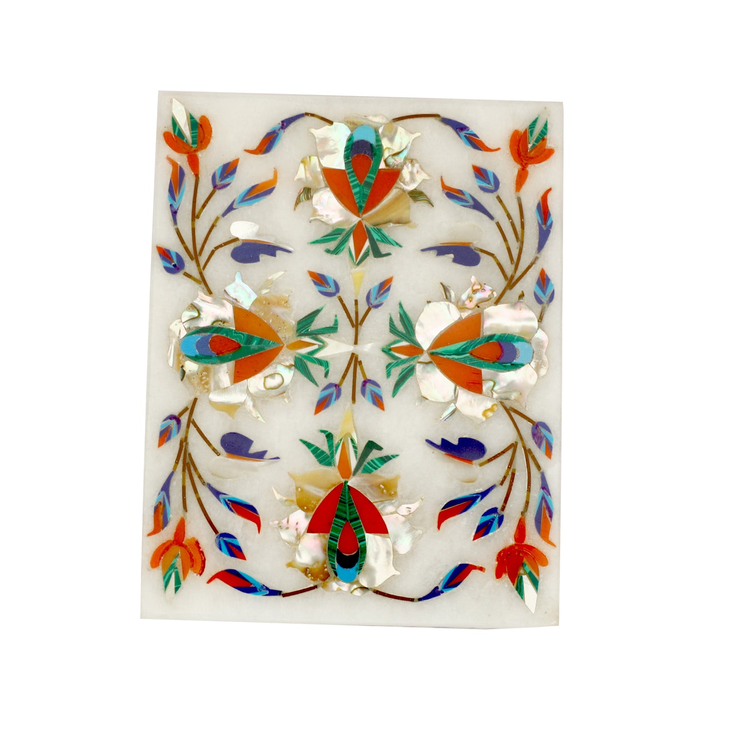 Marble Rectangular Box - Rose Design