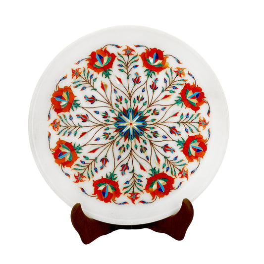 Marble Plate - Rose Design