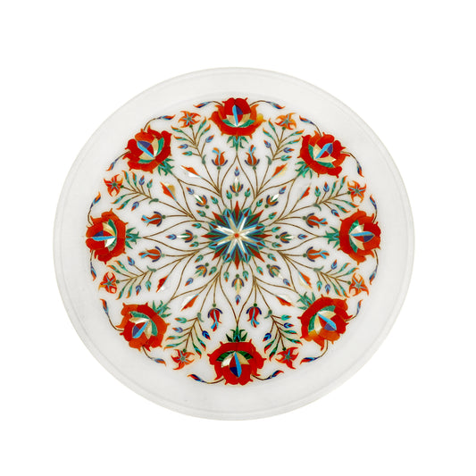 Marble Plate - Rose Design